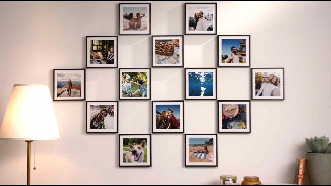 Mixtiles - A closeup look on this wall. Mix and match framed and frameless  photos to create a unique wall layout!