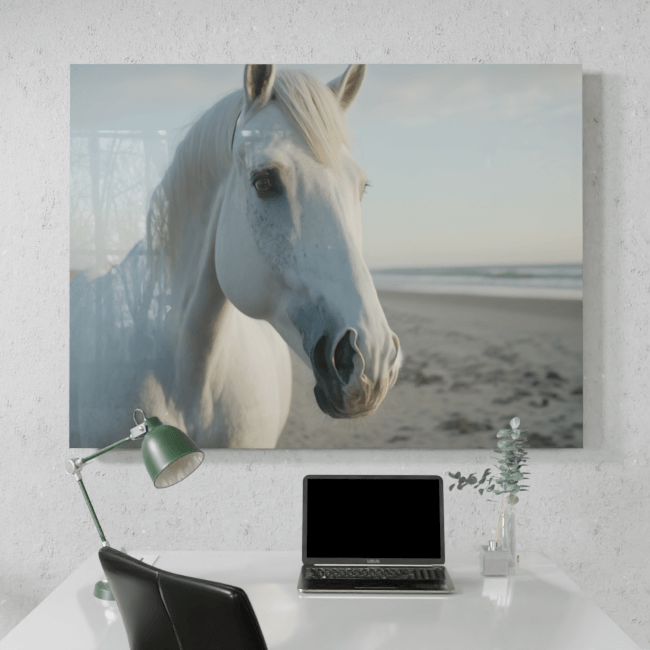 Wildlife Portraits_81_White Horse_Snowy Stallion_Desk_Mockup