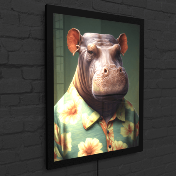 Happy high quality Hippos Gallery Canvas Wraps, Horizontal Frame